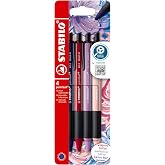 STABILO - retractable pen - pointball NatureCOLORS Wildflower | Pack of 4, Burgundy Red, Prussian Blue, Grey Violet, Red, Wri