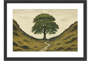 Greetingles Lowry-Style Framed Print. Beautiful Black Ash Frame. Various Designs (Lowry, Sycamore Gap Tree)