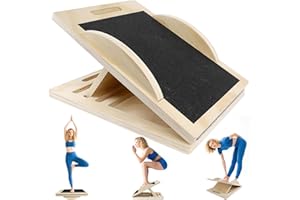 ROTKUSZ Tavola Inclinata in Legno, Tavoletta Regolabile per Equilibrio e Fitness, Tavola Inclinata per Stretching del Polpaccio, Rampa Inclinabile in Legno Regolabile per Tallone, Squat, Stacco da Terra