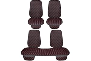 Auto Accessori Lupex Coprisedile Seduta 3 pezzi Universale Auto | Protezione Sedile 2 Anteriore e 1 Posteriore | Protector Comfort Automotive Cuscino Interni (PVC - Nero Rosso - 7pz)