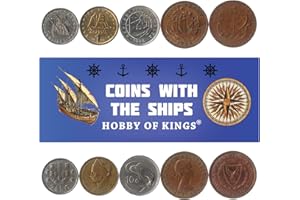 HOBBY OF KINGS 5 Monete Diverse Con Le Navi: Galeoni, Trireme, Caravelle, Fregata, Ingranaggi, Carote