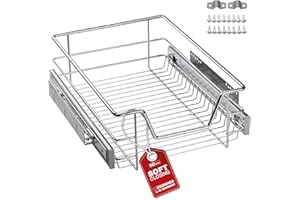 SOTECH 40 cm Cassetto telescopico con estrazione totale SoftClose con guida a sfera Portata 20 kg Cassetto cassetto cucina cromato lucido