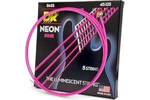 DR Strings HI-DEF NEON™ - PINK coloured Bass Strings: 5-String Medium 45-125