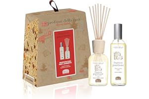 Helan, Panettone, Profumatore per Ambienti e Bastoncini per Diffusori 100 ml + Profumo Ambiente Spray 100 ml dalla Fragranza Panettone - Set Profumatori Ambiente per Idee Regalo Natale - Made in Italy