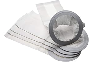 vhbw 5x sacchetto sostituisce Nilfisk 1471097500 per aspirapolvere - in carta, 43,5cm x 17,9cm, bianco/grigio
