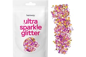 Hemway Or Violet Holographic Mix Glitter Chunky Multi Purpose poudre poussière Arts & Crafts Verre à vin Décoration Mariages Fleurs cosmétiques visage corps yeux Ongles Peau Festival Hair Sample