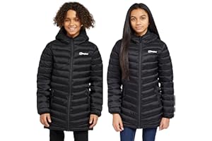 Berghaus Unisex Kids’ Longline Kirkhale Hooded Baffle Jacket - Water Repellent Insulated Winter Warm Coat For Boys & Girls