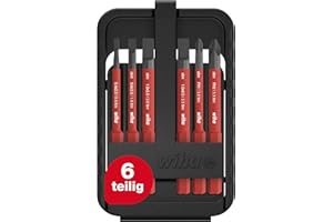 Wiha Bit Set slimBit electric Schlitz, Phillips 6-tlg. inkl. I slimBit-Box I flexibel, kompakt, mobil I VDE geprüft (43159)