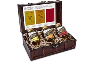 Spiced Miniatures Gift Set of 3 Rums by Pirate's Grog | Premium Blend | Alcohol Content: Pineapple - 37.5%, Honey - 37.5%, Smokey Ginger - 37.5% | 3 x 50ml Bottles