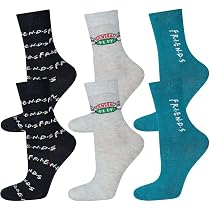 Chaussettes Hautes Femme Friends Central Perk - Lot De 3 Paires Rigolotes En Coton, Tailles 35-40, Motif Série Culte