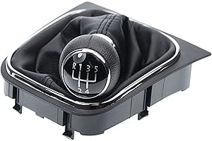 L & P Car Design L&P 256-2 Schaltsack Schaltmanschette in Schwarz + Schaltknauf + Rahmen als Komplettset mit 5 Gang Knauf als Plug Play Ersatzteil für 1K0711113 + 5K0711113 + 1K8711113