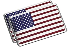 PTDecals 2 pezzi Bandiera americana Autoadesivo dell'emblema dell'automobile della Decalcomania Grafica del Metallo di Alluminio del Distintivo degli Stati Uniti 2pcs USA