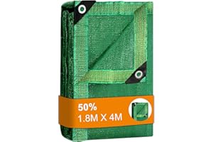 BeGrit Greenhouse Shading Net with Grommets Pergola Shading Netting 50% Shading Rate UV Resistant Sunblock Shade Cloth Greenhouse Shading Blinds for Garden Flower Plant Green (1.8m X 4m)