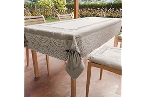 PETTI Artigiani Italiani - Tovaglia Antimacchia Rettangolare Copritavolo Cucina Disegno Fiocco Grigio X24 Posti (140x450 cm) 100% Made in Italy