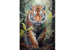 Lxmsja 5D Pintura Diamante Tigre Kit, Tigre Diamond Painting Adultos Kit, Kit Pintura Diamante Animal, DIY Diamond Painting Kit Completo Para Decoración De Pared Del Hogar 30x40cm