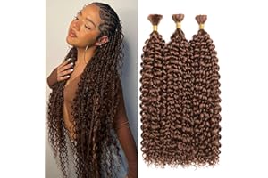 TOOPBIUTI Deep Wave Bulk Hair for Braiding 22 Inch Natural Curly Hair for Boho Braids No Weft Wet and Wavy Braiding Hair Extensions for women (30#, 22inch-3pc)