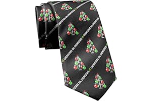 CRAZY DOG T-SHIRTS Chemistree Necktie Funny Science Teacher Chemistry Christmas Holiday Party Novelty Tie, Black, One size