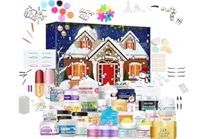 BAINUAI Calendrier de l'Avent 2024 avec produits de beauté, soins de la peau, compte à rebours de Noël (24 jours), cadeaux pour adultes et femmes