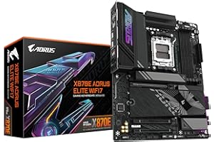 GIGABYTE Carte mère X870E A Elite WIFI7 - Prend en Charge Les processeurs AMD Ryzen 9000, VRM numérique 16+2+2 Phases, jusqu'à 8000MHz DDR5 (OC), 3xPCIe 5.0, Wi-FI 7, LAN 2.5GbE, USB 4