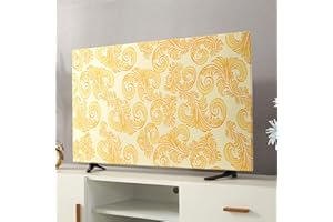Hixingo TV Staubschutzhülle, TV Abdeckung Staubschutzhülle TV Abdeckung Schutzhülle Fernseher Fernsehabdeckung TV Schutzhülle - Hängender Desktop Gebogener TV Universal (48inch,Elegant Stil)