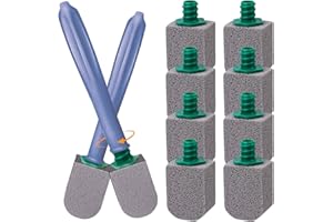 BAIEYE Pierre Ponce Brosse Toilettes WC,10 Recharges de Nettoyage Ponce avec Poignée Réutilisable,Nettoyage Efficace,pour Les Toilettes, Les Cuisines,Les éviers et Les Lavabos