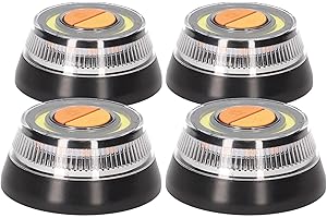 PMK GRUPO - Lumière d'urgence V16 homologuée DGT | Balise signalisation Danger pour Voiture [Visibilité 1 Km] avec Base magnétique et Lampe Torche - 4 Unités