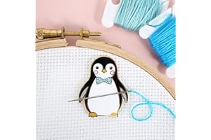 CATERPILLAR CROSS STITCH Needle Minder - Penguin for Cross Stitch, Sewing, Embroidery and Needlework Accessories, Enamel and Magnetic