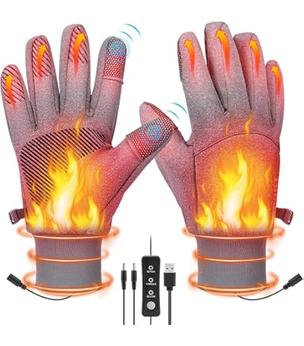 Gants Chauffants USB Pour Homme Et Femme - 3 Températures, Lavables, écran Tactile