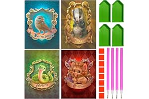 PIIMNT Diamond Painting Harry Pot,4 Piezas Harry Kit Pintura Diamante 5D, 30 x 40 cm Diamantes de Harry Pott para decoración de pared del hogar