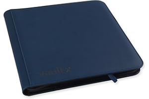 Vault X 12 Pocket Trading Card Zip Binder - 480 cards, Premium Exo-Tec Album Material, 20 Side-Loading Pages, Folder for Collectible Card Games, Sports, TCG (Blue)