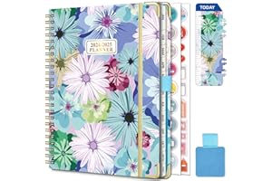 Gumiho Agenda settimanale 2024 2025 Spirale – Agenda scolastica A5 (luglio 2024-giugno 2025) – con anello di penna,segnalibro con righello e adesivi per piani