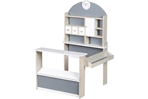 roba Kaufladen, Kinder Kaufmannsladen aus Holz, Verkaufsstand, 3 Jahre bis 10 Jahre, mit Theke und Seitentheke, Única