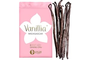 VANILLIA • 6 Vainas de Vainilla Bourbon Madagascar • Vaina L 14/16cm • FreshZIP