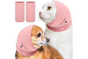 GJINXI 2Pcs Happy Hoodie, Dog Calming Aid for Anxiety Relief, Original Calming Band for Dogs & Cats, Pet Grooming & Force Drying, Fireworks & Thunderstorms Noise Canceling for Ear Protection