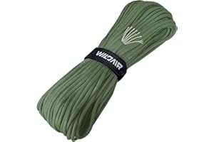 WILDAIR Paracord Lanyard Parachute Cord-7 triple strands 100FT Outdoor Camping (Army Green)