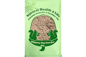 Natural Health 4 Life 100% Pure Inner Bark Slippery Elm Powder - Support Gut Health, Vegan - 50g Slippery Elm Powder Bag