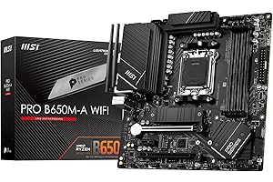 MSI Pro B650M-A WiFi Carte Mère, Micro-ATX - pour Processeurs AMD Ryzen 9000, 8000 et 7000, AM5 - DDR5 Memory Boost 6400+MHz/OC, 2 x PCIe 4.0 x16, 2 x M.2 Gen4, Wi-FI 6E