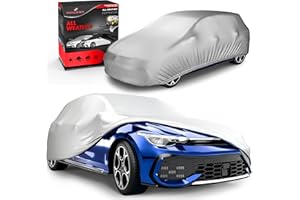 WALSER Bâche Voiture/Housse de Protection Auto Extérieure All Weather Basic - 100% Imperméable et Résistante aux Intempéries, Protection UV, Neige et Poussière, Taille 1, Argent