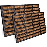 Entrando Schuhabstreifer Aussen 45 x 75 cm in Braun Schwarz - Robuste Eingangsmatte aus Kokos und Gummi - Wetterfeste Fussmat