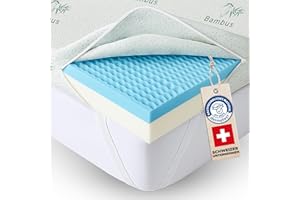 ‎WELLDORA Welldora Premium Topper 180x200cm – ideal für unbequeme Matratze, Schlafsofa & Boxspringbett, wendbar mit 2 Härten, orthopädischer 5-Zonen-Matratzentopper, Oeko-TEX, Bambus & fachärztlich geprüft