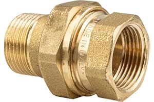 tecuro Screw Connection IG/AG 1 inch Tap Connector - Flat Sealing - Blank Brass - 428100