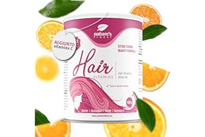 Nature's Finest by Nutrisslim Vitamine Per Capelli, Accelera la Crescita dei Capelli, Alto Dosaggio di Biotina 450 μG, Arricchito con Collagene, Senza Zucchero - Per Capelli Sani e Forti