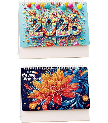 Calendrier De Bureau 2026 à Fabriquer - Peinture Diamant 12 Mois - Planificateur Déco DIY Pour Maison/Bureau