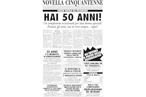 Bombo Biglietto auguri giornale compleanno 50 anni amica