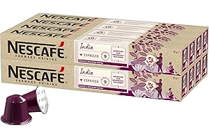 NESCAFÉ Farmers Origins India Espresso Cápsulas de Café 8 x 10 Unidades - Aprobado para Máquinas Nespresso