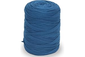 NOTIONSLAND 400 g T-Shirt-Garn, Strickgarn, Stoff, Häkelgarn für Tasche, Korb, Decke, Heimdekoration – Jeansblaue Garne
