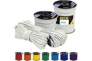 EdcX 4 mm Polyester Paracord 550 (15, 30 et 50 m) – 4 mm Type III, Corde de Parachute résistante à la déchirure pour la Survie 100% Polyester avec 7 Fils | Couleurs Unies