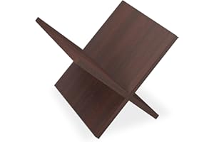 Relaxdays Revistero, Madera de Nogal, 25,5 x 32 x 29 cm, A4, Soporte Revistas y Periódicos, Portarevistas, Marrón Oscuro