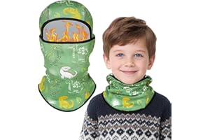 TAGVO Passamontagna in Pile per Bambini 4-12 Anni, Multifunzionale Maschera da Sci Traspirante Termico Invernale, Cartone Animato Carino Elasticizzato Cappello con Scaldacollo per Ragazzi e ragazze