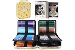 HIFORNY Set di 130 matite colorate per adulti - 120 matite colorate con album da disegno a 3 colori, libro da colorare per adulti, matite meccaniche 0,5, Blende incolore